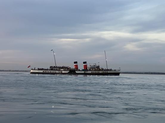 Photo of the Waverley paddle steamer, steaming along