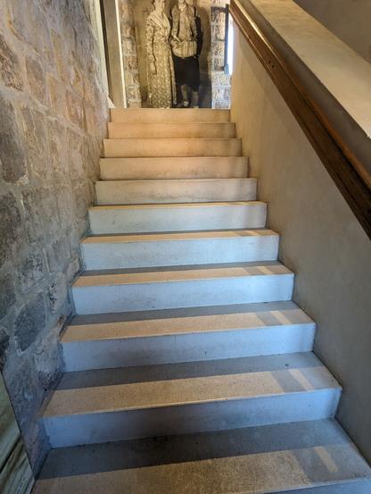 One set of many stone steps adorning the buildings and streets alike