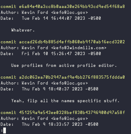 A screenshot of a code commit log with one commit reading simply, "Whatever."