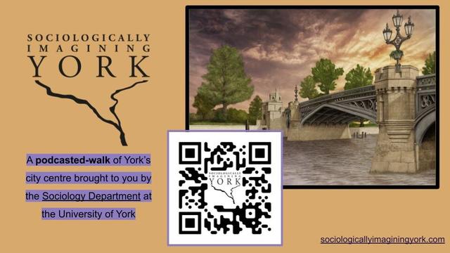 Image of bridge in York and QR code link to the talk