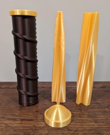 3D Printed spiral blade like the ones used in Supernatural.  All four pieces unassembled