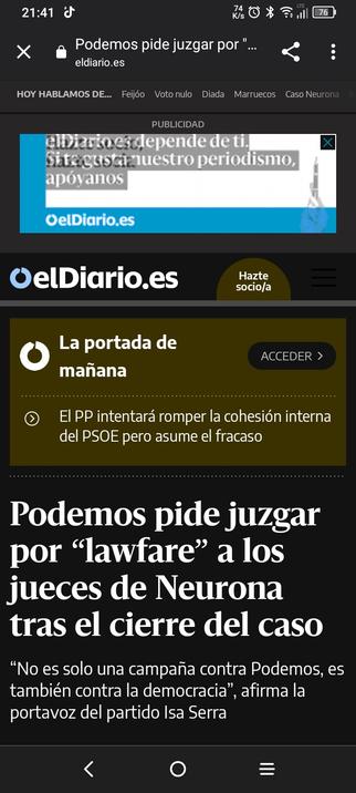 Captura de pantalla de la web de elDiario.es