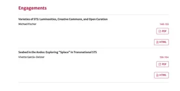 Landing page screengrab for the issue 9.1 showing pdf and html formats