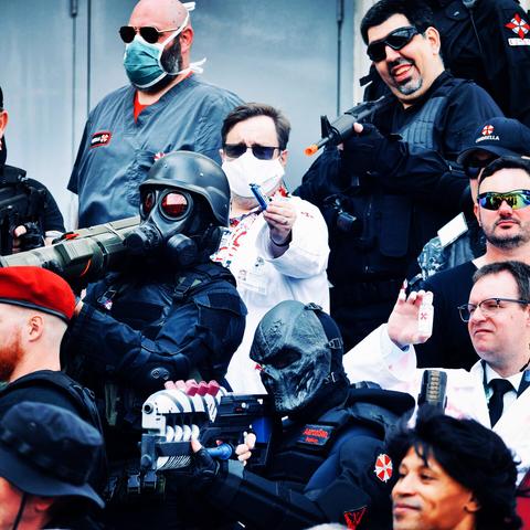 Resident Evil/Biohazard cosplay group at Dragon Con 2023. Photo credit: Nocedo Photo Media Group