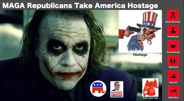 Jokers have taken America hostage Batman!
https://thedemlabs.org/2023/09/13/maga-republicans-take-america-hostage-and-threaten-default/
#debtdefault #hostagesituation #magahypocrisy #batman