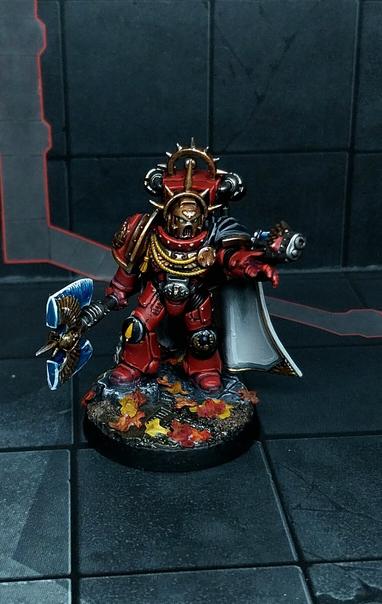 Front of a Blood Angels Jump Captain.