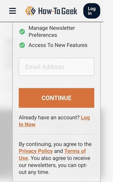 How to geek site asking for a log-on
