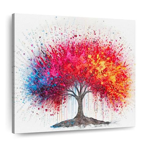 Ink Splatter Magic - Red Tree   Art by Olena is a colorful and creative tree ink painting with a textured painting style. The subject of this artwork is a tree depicted using ink splatters, and the colors used are primarily red, white, and yellow. This wall print captures the magic of ink splattering techniques in a vibrant and captivating way. #inkart #wallart #redtree #creativepainting #inkpainting #artbymagic #colorfultree #texturedpainting #paintsplatter #redart #yellowart #whiteart #inkmagic #wallprint #inkartwork #artistolena  #olenaart