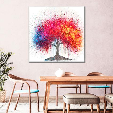 Ink Splatter Magic - Red Tree Art by Olena is a colorful and creative tree ink painting with a textured painting style. The subject of this artwork is a tree depicted using ink splatters, and the colors used are primarily red, white, and yellow. This wall print captures the magic of ink splattering techniques in a vibrant and captivating way. #inkart #wallart #redtree #creativepainting #inkpainting #artbymagic #colorfultree #texturedpainting #paintsplatter #redart #yellowart #whiteart #inkmagic #wallprint #inkartwork #artistolena  #olenaart