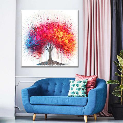 Ink Splatter Magic - Red Tree  Art by Olena is a colorful and creative tree ink painting with a textured painting style. The subject of this artwork is a tree depicted using ink splatters, and the colors used are primarily red, white, and yellow. This wall print captures the magic of ink splattering techniques in a vibrant and captivating way. #inkart #wallart #redtree #creativepainting #inkpainting #artbymagic #colorfultree #texturedpainting #paintsplatter #redart #yellowart #whiteart #inkmagic #wallprint #inkartwork #artistolena  #olenaart