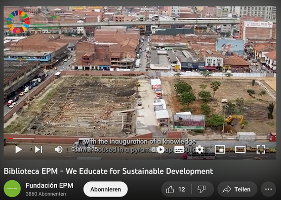 Screenshot showing a video impression from Biblioteca EPM Youtube channel