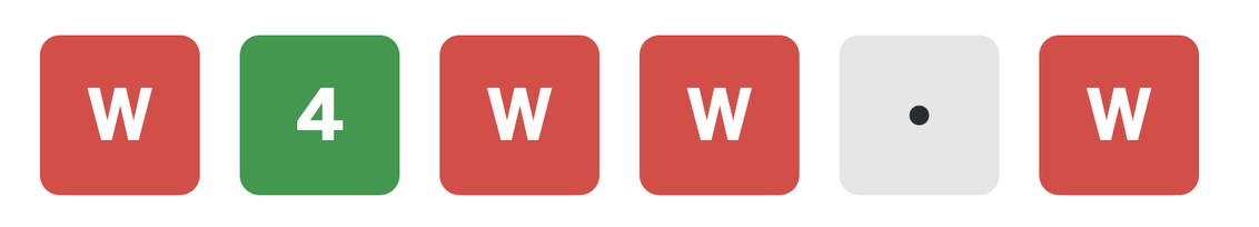 Screenshot of the over showing: W 4 W W . W