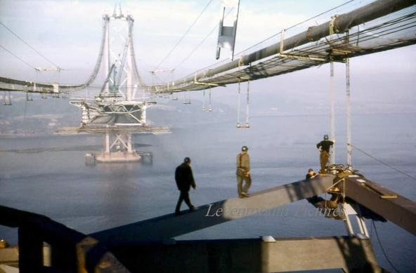 Forth Road Bridge under construction