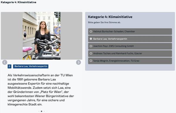 Screenshot der Abstimmungsseite