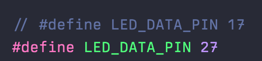 Changing an LED pin from 17 to 27