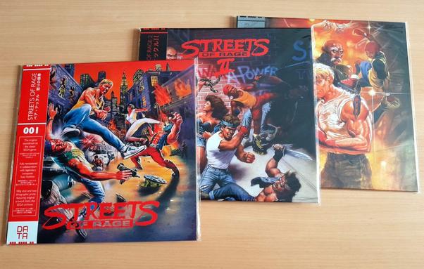 3 pochettes de la série Streets of Rage en vinyles chez Data Discs