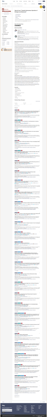A full-page screen capture of the entire 28-article Special Issue in MDPI Processes, where guest editors Jochen Strube and Axel Schmidt were lead and/or senior author on 27 of the 28 papers.