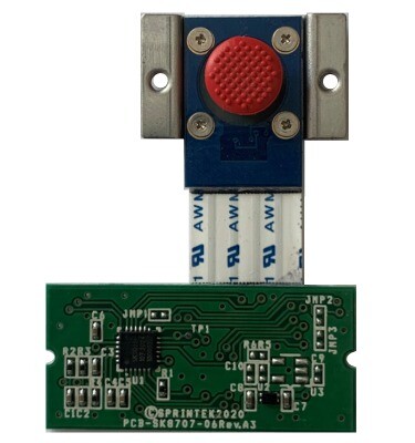 Product Photo of the detached design Trackpoint Module with a large PCB seperated from the Trackpoint...