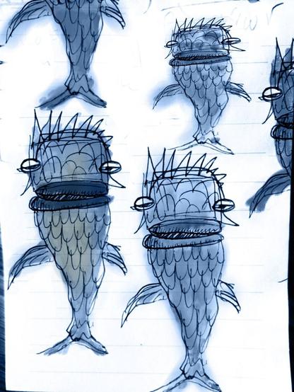 Strange cartoon fish