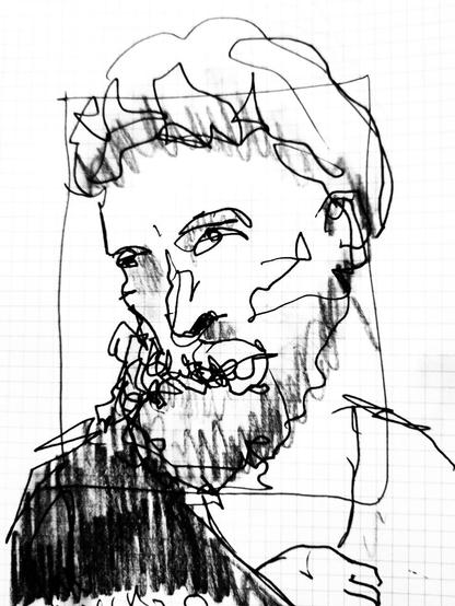 Pencil sketch of a Vandijck painting in the vienna museum of art history