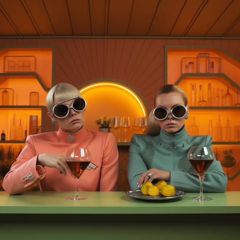 Kaksi eksentrikkonaista baarissa