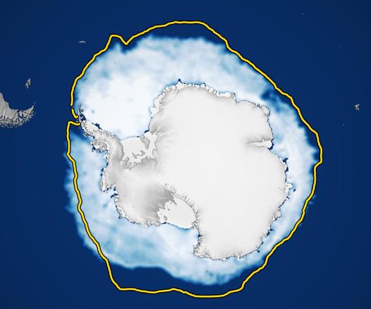 NASA Earth Observatory images of Antarctica by Lauren Dauphin, using data from the National Snow and Ice Data Center.