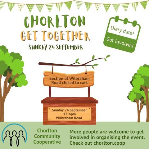 Flyer for Chorlton Get Together 24-Sep-2023