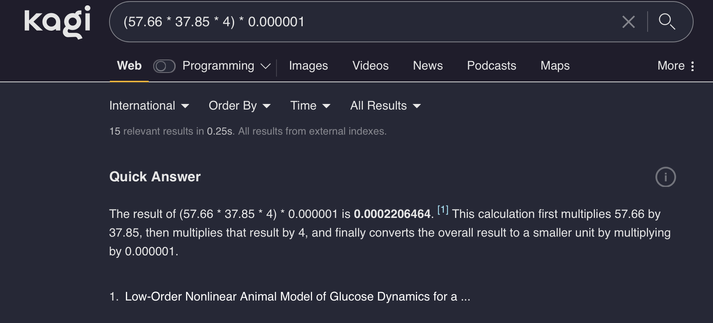 Kagi's "quick answer" thingy says my calculation adds up to 0.00022 and change