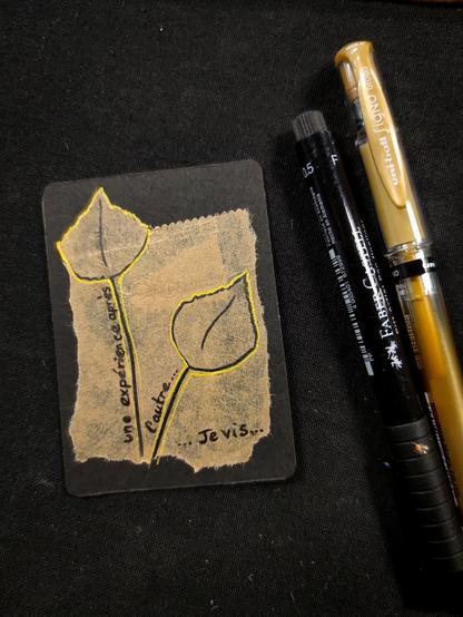 une carte et deux stylos