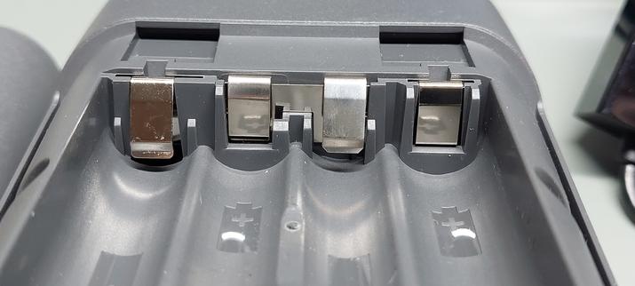 The upper battery terminals. Some look a little bit dull.