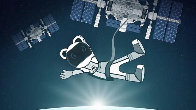 A picture of ME, a quokka in a space suit, floating around in a faint-blue-tinged Quokkasphere around Earth while attached to a satellite via a tether! Sun rays illuminate our beautiful blue planet below. MOULE made this for the cover artwork of his track Zero Gravity!