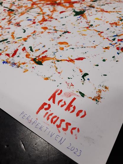 RoboPicasso-Bild mit Signatur und Stempel