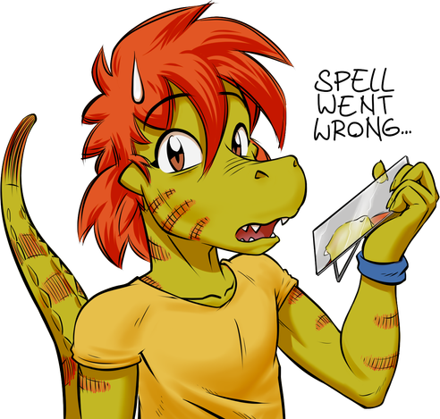 Nirrod from my webcomic Katran as a Alligator person. A Joke people make for Comic Fury.