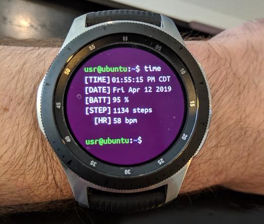 Media source: https://149366088.v2.pressablecdn.com/wp-content/uploads/2019/04/samsung-galaxy-watch-ubuntu-Linux-terminal-face.jpeg