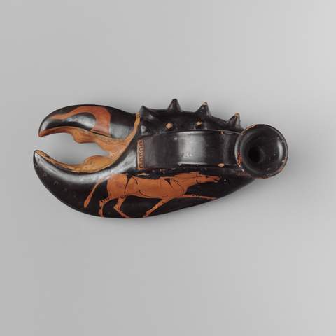 official museum photo, top down view on grey background