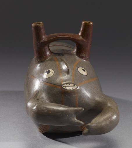 lobster effigy vessel front face view