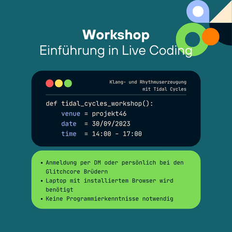 Informationen zum Livecoding-Workshop in Zwickau