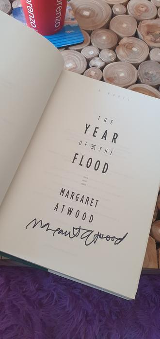 Title page of The Year of the Flood (2009) signed by Margaret Atwood