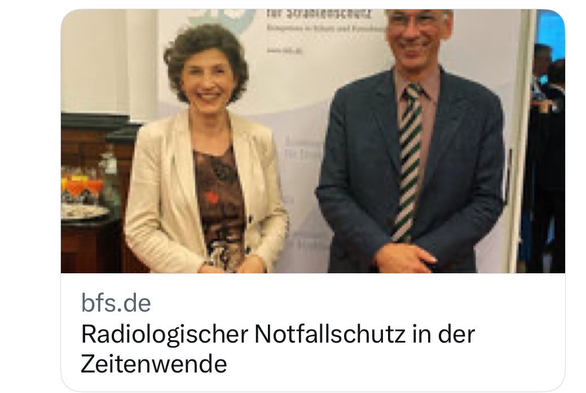 Screenshot der Link Vorschau zu BfS.de BILD von BfS-Präsidentin Paulini und Saatssekretär Tidow. Radiologischer Notfallschutz in der Zeitenwende.