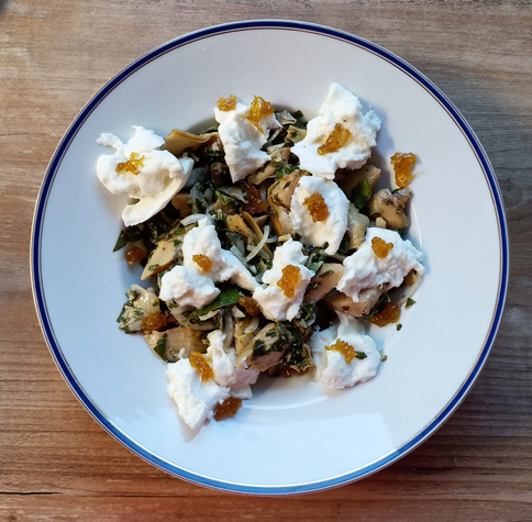 Das fertige Gericht wie beschrieben auf dem Teller.