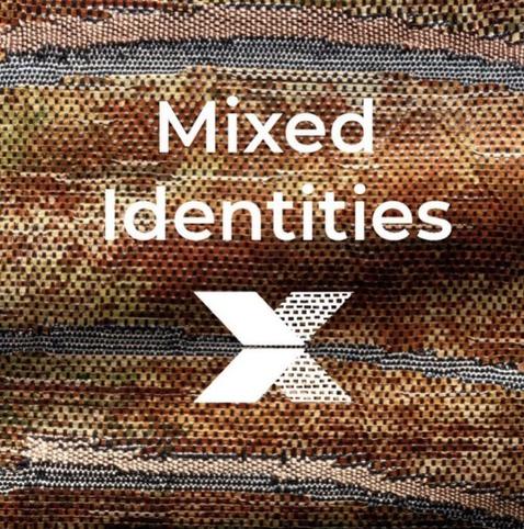 Portland Textile Month image for Mixed Identities event over brown hued multi textured weaving