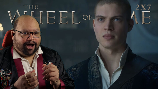 Thumbnail for reverseBLT's reaction to the seventh episode of season two of Prime Video's The Wheel of Time adaptation. reverseBLT is wearing a black silk robe with red/magenta accents and dragons embroidered on each breast over an open-collar white button-down shirt. He has a very excited, open-mouthed expression of surprise. Composited behind him is Josha Stradowski's Rand al'Thor, the Dragon Reborn, dressed in a fine, dark blue jacked with gold detailing over an open-collar white button-down shirt. He has a defiant look with focused eyes and a sternly set jaw.

I hope you found the Alt Text useful! Have a wonderful day!