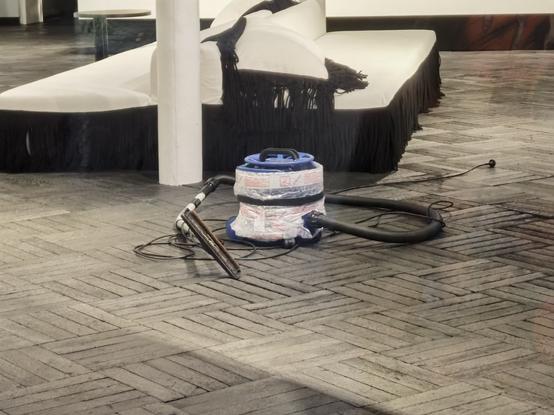 Modern art vacuum robot at Ann Demeulemeester in the flagship store Antwerp