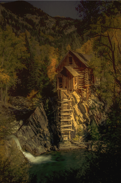 Colorado Old Crystal Mill in Autumn at Night with a bit of texturing. Hope you like it. Purchase here:

https://pixels.com/featured/remembrance-norma-brandsberg.html?newartwork=true