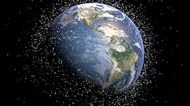 NASA/JSC visualization of space debris orbiting Earth.