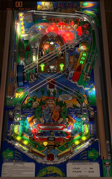 Screenshot of Fish Tales pinball played in portrait mode