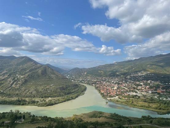 A view on Mtskheta village/city from the mountain