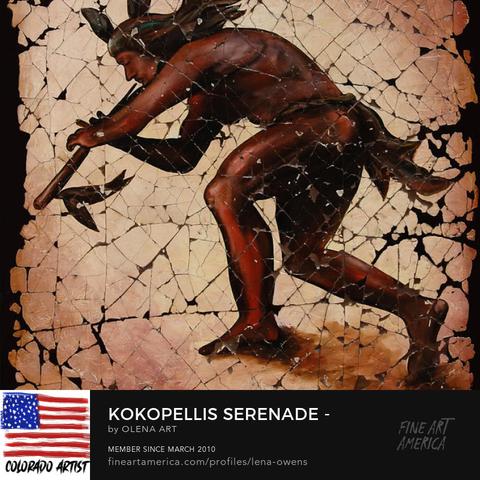 Kokopellis Serenade - A Captivating Painting in Modern Fresco with a Unique Twist
Kokopelli The Flute Player is a mesmerizing painting in modern fresco with a unique broken crackled effect that captivates the viewer's attention.
 #Kokopelli #FlutePlayer #painting #modernfresco #broken #crackledeffect #artdescription #mesmerizing #captivating #viewer @FineArtAmerica @FineArtAmerica @ShopPixels @Shoppixels