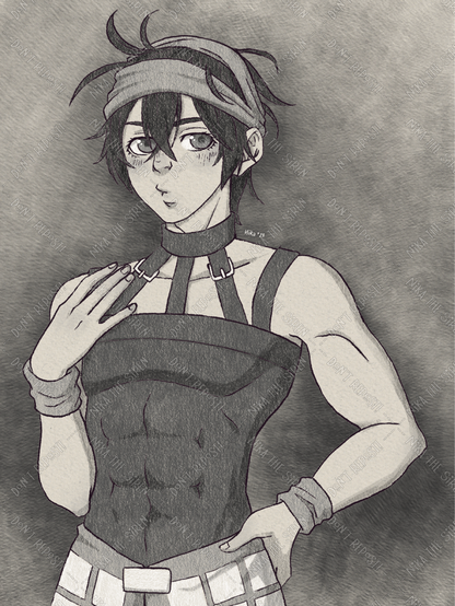 Illustration of Narancia Ghirga from Jojo's Bizarre Adventure part 5: Golden Wind.