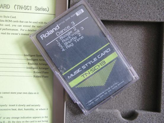Roland style card, Dance 3 inside a plastic case, inside a bigger case